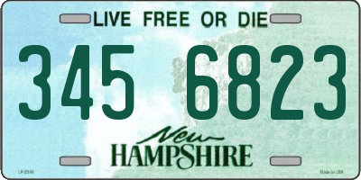 NH license plate 3456823