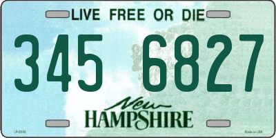 NH license plate 3456827