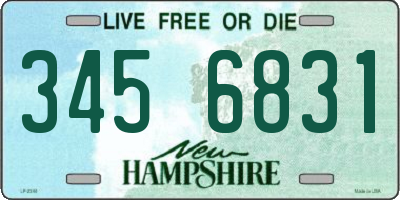 NH license plate 3456831