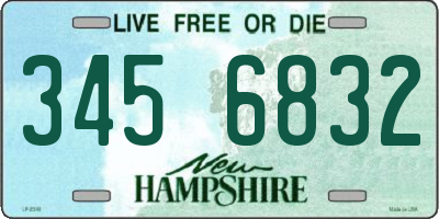 NH license plate 3456832