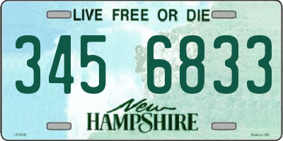 NH license plate 3456833