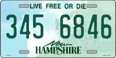 NH license plate 3456846