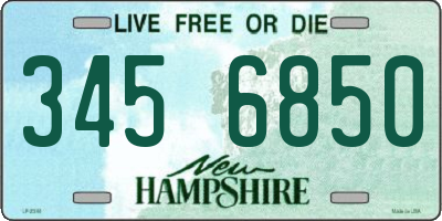 NH license plate 3456850