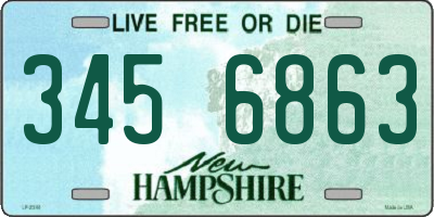 NH license plate 3456863