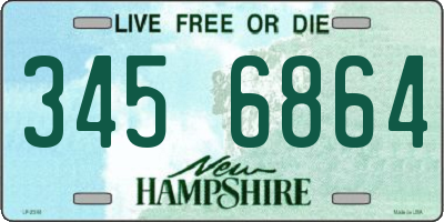 NH license plate 3456864