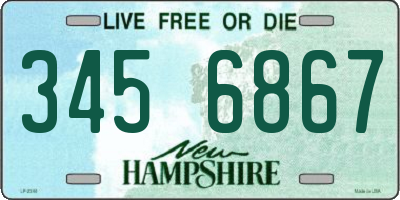 NH license plate 3456867
