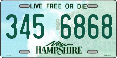 NH license plate 3456868