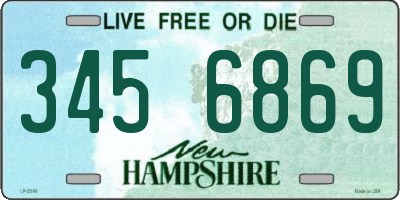 NH license plate 3456869