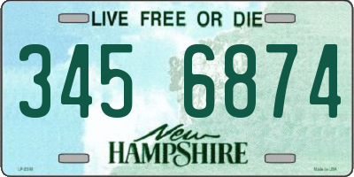NH license plate 3456874