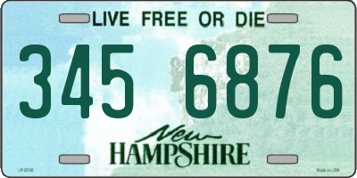 NH license plate 3456876