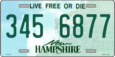 NH license plate 3456877