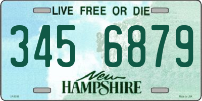 NH license plate 3456879