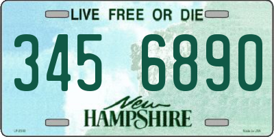 NH license plate 3456890