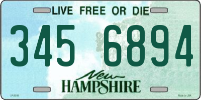 NH license plate 3456894