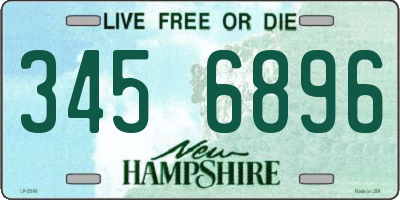 NH license plate 3456896