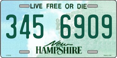 NH license plate 3456909