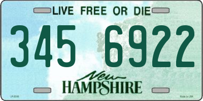 NH license plate 3456922