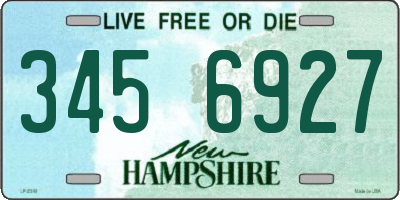 NH license plate 3456927