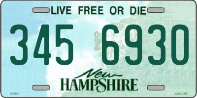 NH license plate 3456930