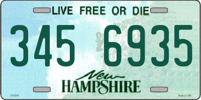 NH license plate 3456935