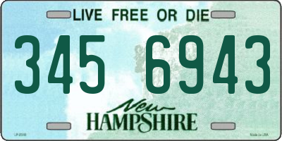 NH license plate 3456943