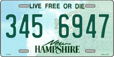 NH license plate 3456947
