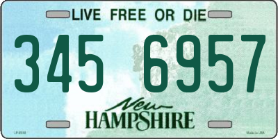 NH license plate 3456957