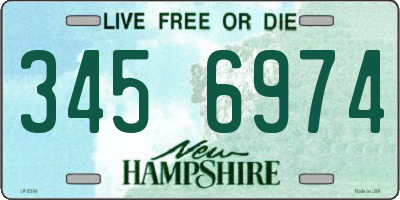 NH license plate 3456974