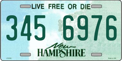 NH license plate 3456976