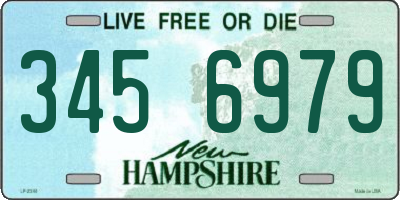 NH license plate 3456979