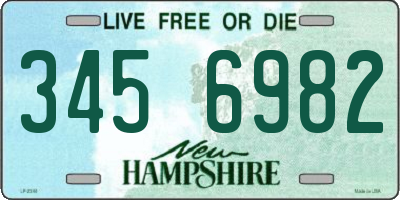 NH license plate 3456982