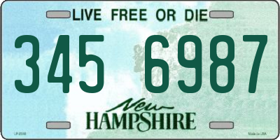 NH license plate 3456987