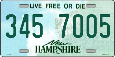 NH license plate 3457005
