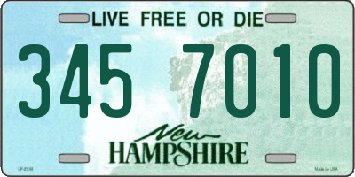 NH license plate 3457010