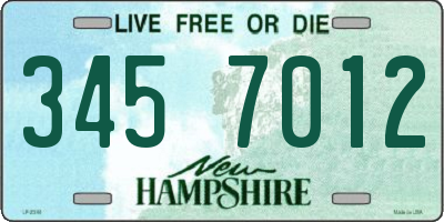 NH license plate 3457012