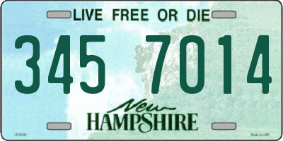 NH license plate 3457014