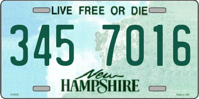 NH license plate 3457016