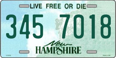 NH license plate 3457018