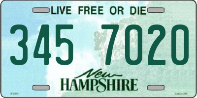 NH license plate 3457020