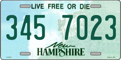 NH license plate 3457023