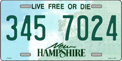 NH license plate 3457024