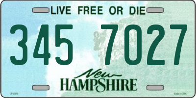 NH license plate 3457027