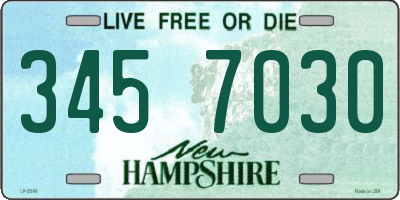 NH license plate 3457030