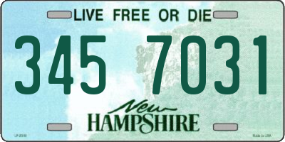 NH license plate 3457031
