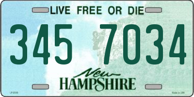 NH license plate 3457034