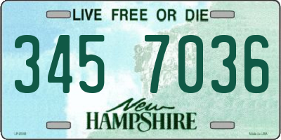 NH license plate 3457036