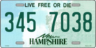 NH license plate 3457038