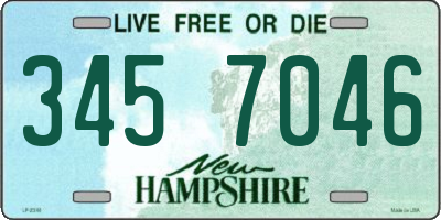 NH license plate 3457046
