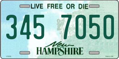 NH license plate 3457050
