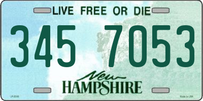 NH license plate 3457053
